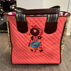 ❤️🩷Consuela Embroidered Coral Tote Bag❤️🩷